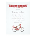 Red Flowers Bicycle Bridal Shower Invitation