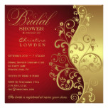 Red &  Gold Bridal Shower Invitation
