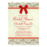 Red & Gold Country Lace Bridal Shower Invitations