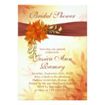 Red & golden Autumnal leaves Bridal Shower Invite