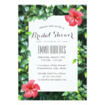 Red Hibiscus Flowers Garden Bridal Shower Card