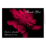 Red Peony Floral Wedding Thank You Card