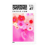 RED PINK ROSES AND ANEMONE FLOWERS POSTAGE