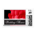 RED Rose and Lace WEDDING SHOWER Postage Stamp