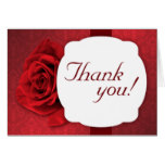 Red Rose Damask Custom Thank You Cards
