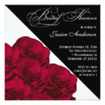 Red Roses Black and White Bridal Shower Invite