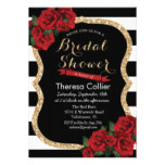Red Roses Glitter Bridal Shower Invitation