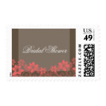 Red Rustic Floral Bridal Shower Stamps
