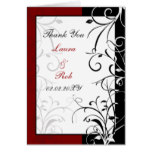 red swirls wedding Thank You Card