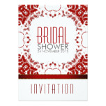 Red White Batik Bridal Shower Party Invitation