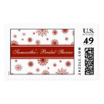 Red White Bridal Shower Winter Wedding Stamp