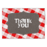 Red & White Gingham Canvas Thank You Cards