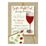 Red Wine and Painting Art Party Card