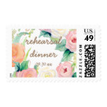 Rehearsal Dinner Simple Modern Watercolor Floral Postage Stamp