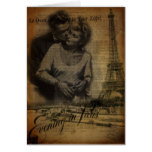 romantic elegant vintage girly paris fashion card