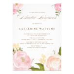 Romantic Watercolor Flowers Bridal Luncheon Invite