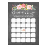 Rose Garden Bridal Shower Bingo Card