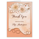 Rose Gold Floral Bridal Shower Thank You Card