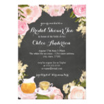 Rose & Teacup Chalkboard Bridal Shower Invite