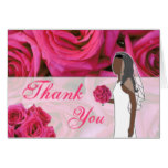 Rose Thank You Card - African American Bride