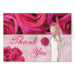 Rose Thank You Card - Bride With Red Hair