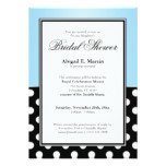 Royal Black Polka Dot Blue Bridal Shower Card