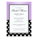 Royal Black Polka Dot Purple Bridal Shower Card