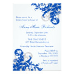 Royal Blue and Silver Flourish Bridal Shower Card