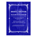 Royal Blue Western Barn Wood Bridal Shower Invites