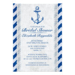 Rustic Anchor Nautical Bridal Shower Invitations