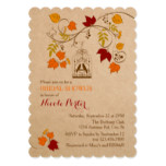 Rustic Autumn Birdcage Bridal Shower Invitation