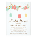 Rustic Coral Mint Mason Jar Branch Bridal Shower Card