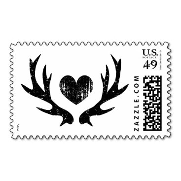 Rustic country chic deer antler stamps for wedding