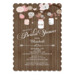 Rustic Country Mason Jar Bridal Shower Card
