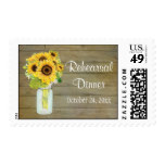 Rustic Country Mason Jar Flowers Sunflower Bouquet Postage