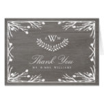 Rustic Country Monogram Thank You Card