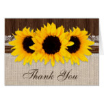 Rustic Country Sunflower Wedding Thank You Card