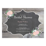 Rustic Floral Chalkboard Bridal Shower Invitation