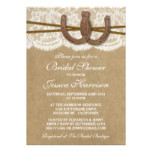 Rustic Kraft & Lace Horseshoe Bridal Shower Card