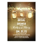 rustic mason jars and lights bridal shower card