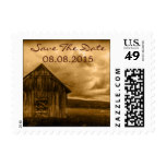 Rustic Old Barn in Farm Field Stamp
