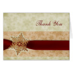 rustic red winter wedding Thank You Card