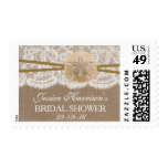 Rustic Sand Dollar Beach Bridal Shower Stamp
