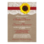 Rustic Sunflower, Burlap & Lace Bridal Shower Card