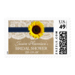 Rustic Sunflower, Kraft & Lace Bridal Shower Stamp
