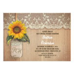 rustic sunflower mason jar bridal shower card