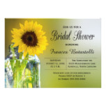 Rustic Sunflower Mason Jar Bridal Shower Wedding Card