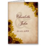Rustic, sunflowers, autumn, fall Thank you Card