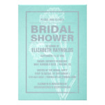 Rustic Teal & Silver Bridal Shower Invitations
