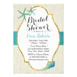 Rustic Turquoise Beach Seashells Bridal Shower Card